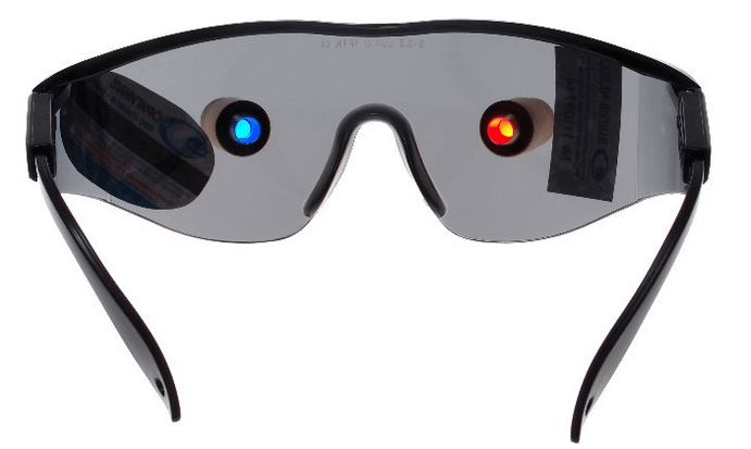 Gafas de adestramento con emisores LED para mellorar a visión